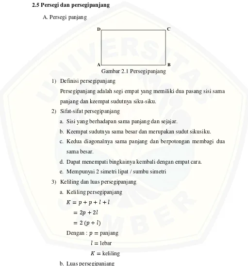 Gambar 2.1 Persegipanjang 