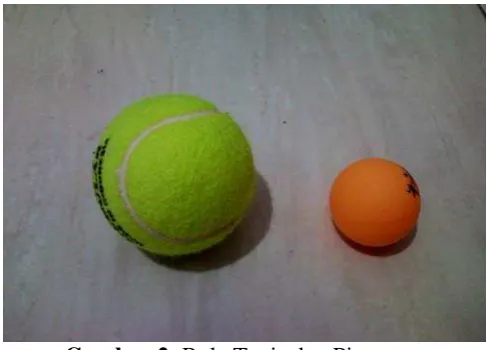 Gambar 2: Bola Tenis dan Pingpong  
