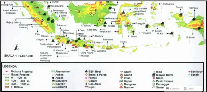 Gambar : 2.2 persebaran tambang gypsum di Indonesia.