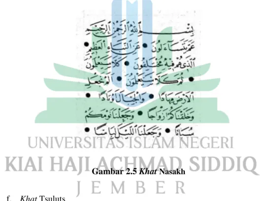 Gambar 2.5 Khat  Nasakh  f.  Khat Tsuluts 
