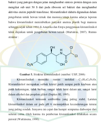 Gambar 5. Struktur kloramfenikol (sumber: USP, 2006) 