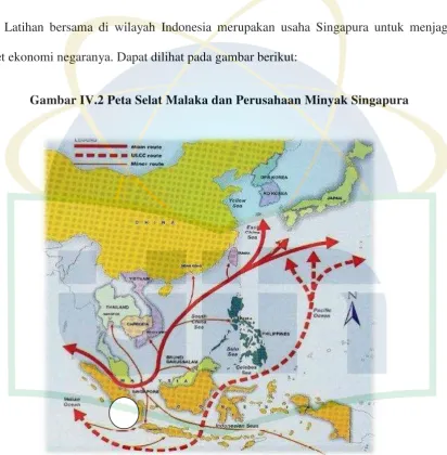 Gambar IV.2 Peta Selat Malaka dan Perusahaan Minyak Singapura 