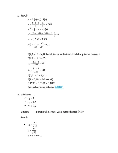 Contoh Statistika Materi Statistika Dasar