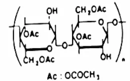 Gambar 2.  Struktur Kimia Selulosa Asetat (Rautenbach  1989). 