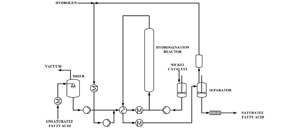 Figure 2. Unsaturated Fatty Acid Hydrogenation 