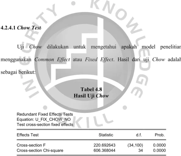 Tabel 4.8  Hasil Uji  Chow 
