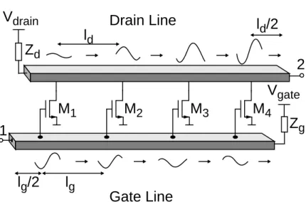 Figure 2.1: Basic distributed amplifier.