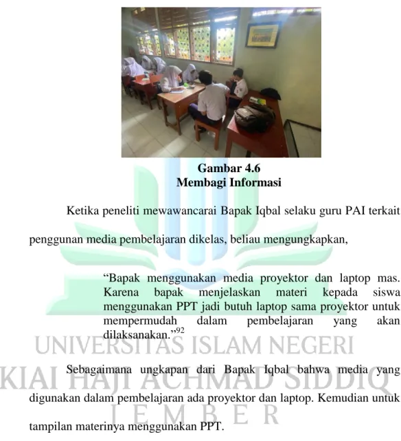 Gambar 4.6  Membagi Informasi 