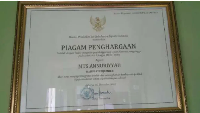 Gambar 1.6 Piagam Dari Kementrian Agama 