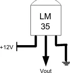 Gambar 5 Konfigurasi sensor suhu LM35.   