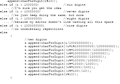 Table 5-2, Time Taken to Append an int to a StringBuffer 