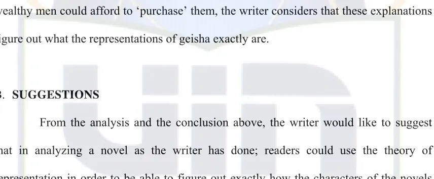 figure out what the representations of geisha exactly are. 