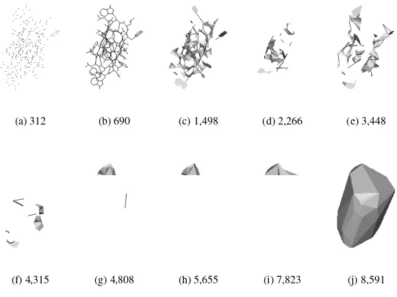 Fig. 2.18. Gramicidin A, a protein, modeled as a ﬁltration of 8,591 αdata set-complexes of 1grm in Section 12.1