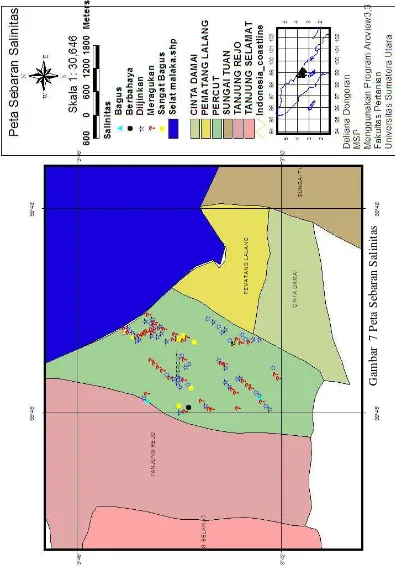 Gambar  7 Peta Sebaran Salinitas 