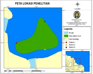 Gambar 1. Peta lokasi penelitian di Desa Jaring Halus 