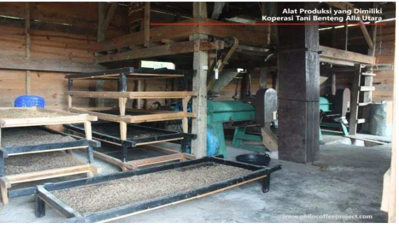 Gambar 11. Alat produksi kopi Koperasi Tani Sari Kembang Benteng Alla Utara                     Sumber : http://philocoffeeproject.wordpress.com 