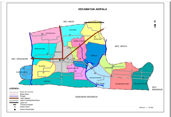 Gambar 4.1 Peta Wilayah Kecamatan Adipala 