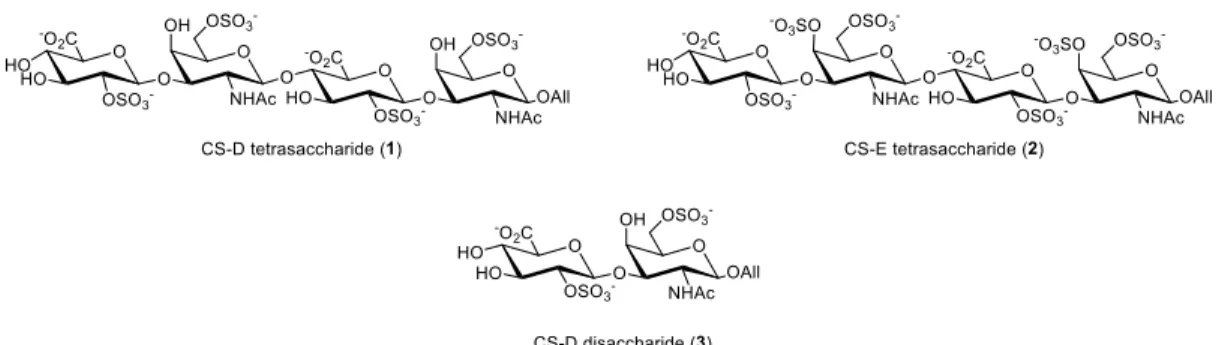 Figure 2.1. Target CS oligosaccharides. All = allyl.  