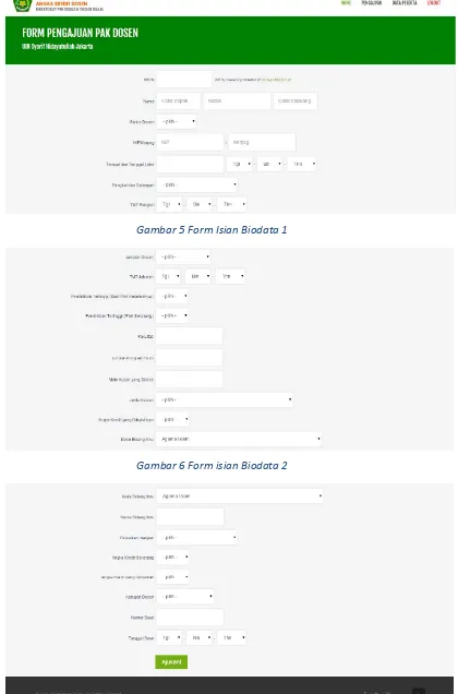Gambar 5 Form Isian Biodata 1 