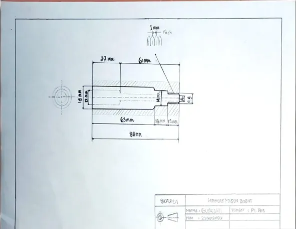 Gambar 4.2 Perencanaan Handle Mesin Bubut Sumber: Dokumentasi by TabScanner