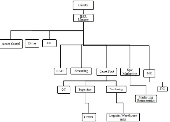 Gambar 2.2 Struktur Organisasi Perusahaan  Sumber : PT. Pembangunan Abadi Andalas Agung 