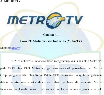 Gambar 4.1 Logo PT. Media Televisi Indonesia (Metro TV) 