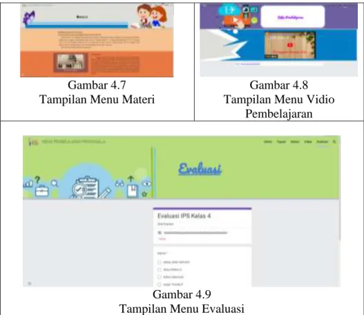 Gambar 4.7  Tampilan Menu Materi 