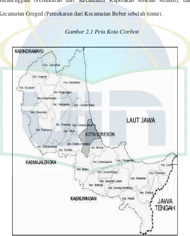 Gambar 2.1 Peta Kota Cirebon 