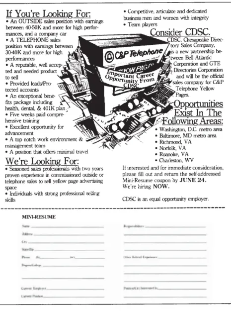 Figure 4.6 Example of a direct  mail recruitment   advertisement