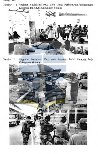 Gambar I : Kegiatan Sosialisasi PKL oleh Dinas Perindutrian,Perdagangan. 