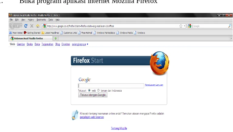 Gambar 3.1 Contoh tampilan Browser Mozilla Firefox