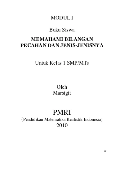 MEMAHAMI BILANGAN PECAHAN DAN JENIS JENISNYA Modul Pembelajaran ...