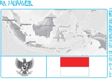 Gambar 3.4  Peta, lambang, dan bendera Indonesia.