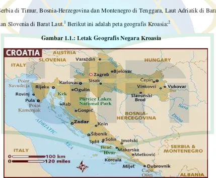 Gambar 1.1.: Letak Geografis Negara Kroasia 