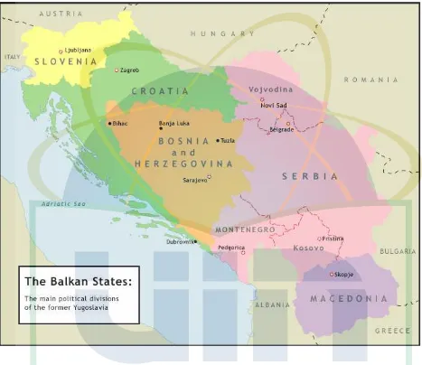 Gambar II.1 :  Peta Wilayah Yugoslavia beserta Enam Negara Bagiannya40 