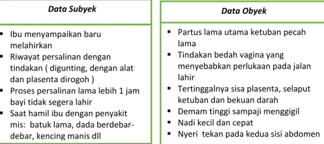 Tabel 3.1. Data Subyektif dan Obyektif 
