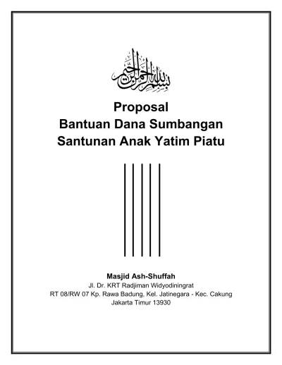 Proposal Bantuan Dana Sumbangan Santunan Anak Yatim Piatu