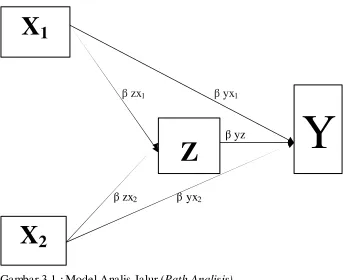 Gambar 3.1 : Model Analis Jalur (Path Analisis)