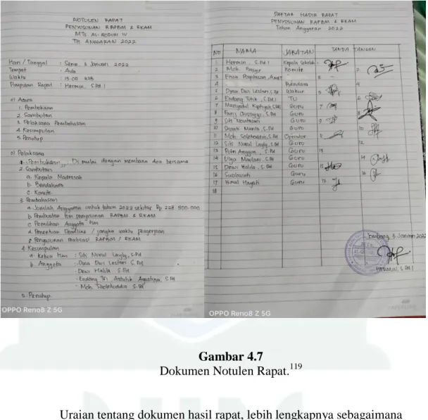 Gambar 4.7  Dokumen Notulen Rapat. 119