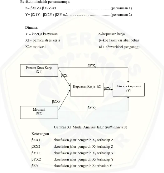 Gambar 3.1 Model Analisis Jalur (path analysis) 