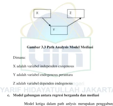 Gambar 3.3 Path Analysis Model Mediasi 