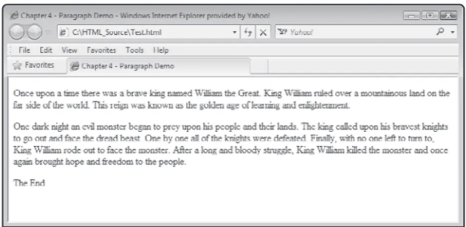 Figure 4.5 shows how this example looks when rendered by the Apple Safari web browser