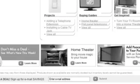 Figure 5.2   The Home Depot site includes an email opt-in box on every page.