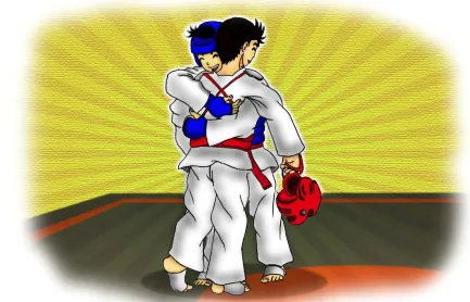 Gambar 3. Doni dan Arka saling berangkulan.