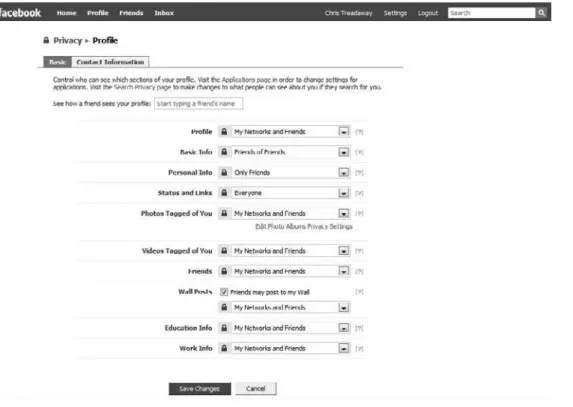 Figure 4.2   Facebook privacy settings