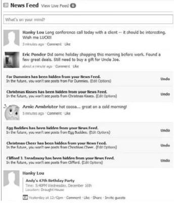 Figure 4.5   Filtering status updates