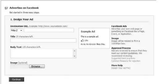 Figure 6.2   Facebook Ads and Pages, first visit