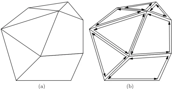Figure 3.3: (a) A polyhedron can be described in terms of faces, edges, and vertices.