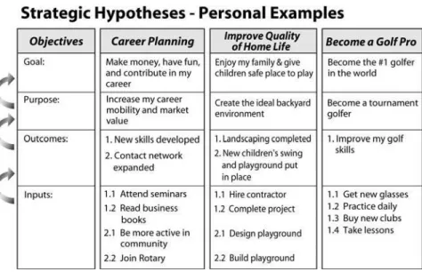 FIGURE 2.6  Strategic Hypotheses—Personal Examples