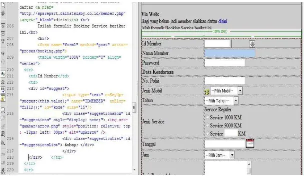 Gambar 4.10 coding form booking service. 